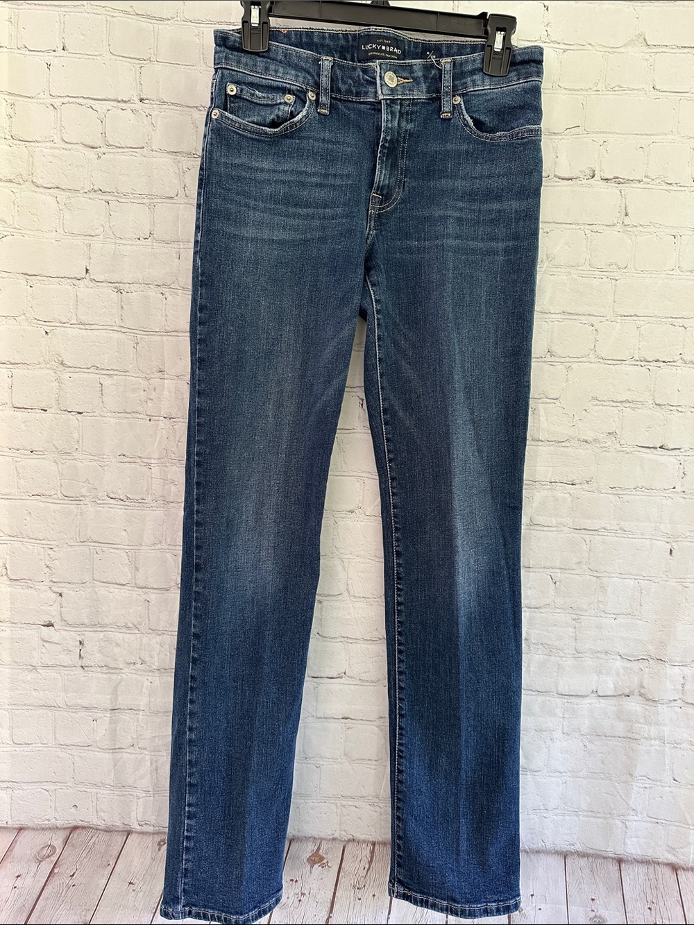 Lucky Brand Sweet Straight Leg Jeans — Medium/Dark Blue Wash 6/28
